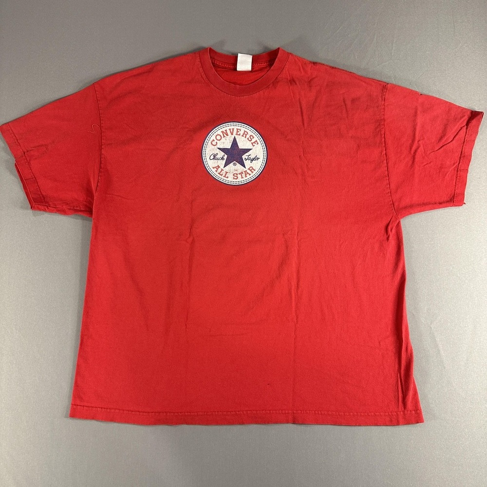 Converse Shirt Mens Apx:2XL Red Chuck Taylor All Star Converse Logo Graphic Tee